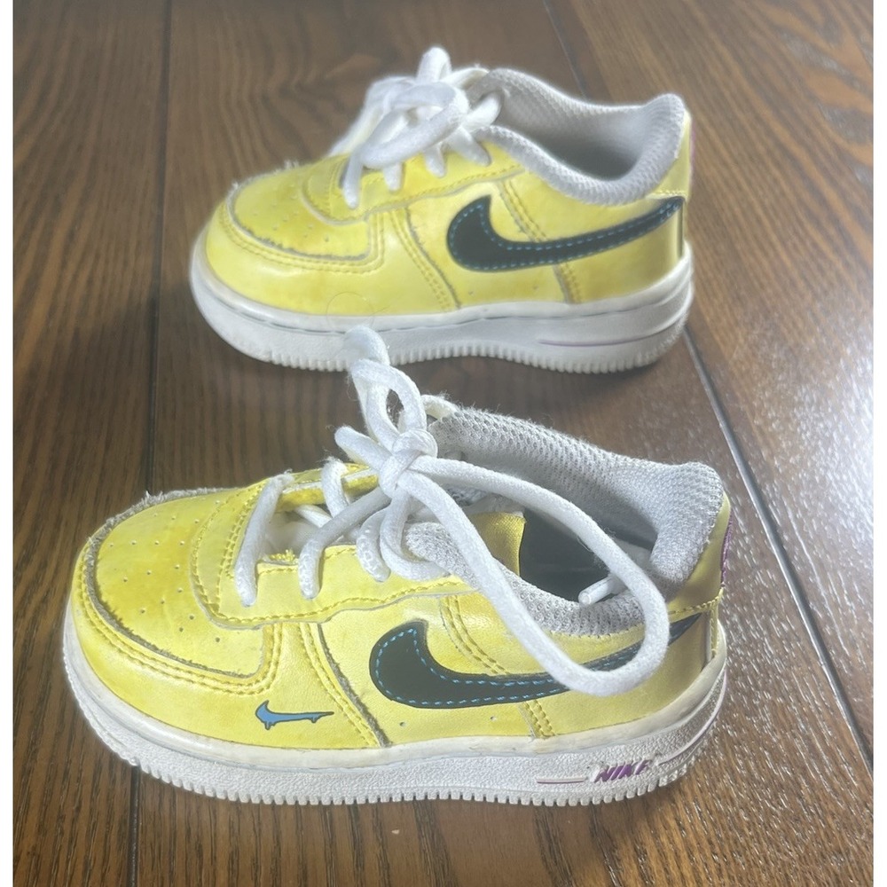 Nike Force 1 LV8 "Speed Yellow/Black-Laser Blue" Toddler's 5c DC7322 700